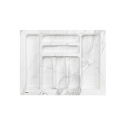 Лоток для столовых приборов 600 MARBLE 540*430, бело-серый мрамор AKS 117565