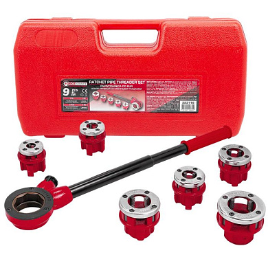 Клупп трубный со сменными плашками 9 пр. ForceKraft FK-323116