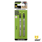 Пилка для лобзика 75 мм по дереву Bi-metal серия «Master», 2 шт. GRAFF 131575