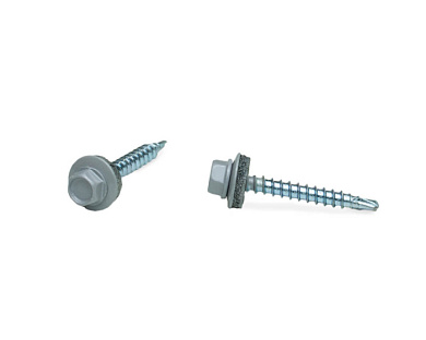 Саморез кровельный SRW-R, 4,8х70 сверло РТ1 RAL 7004, серый, 100 шт ЕКТ V022495