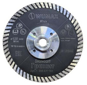 Алмазный круг для резки и шлифовки гранита, с фланцем, d125*M14, Standart, WUMAX 1666201125