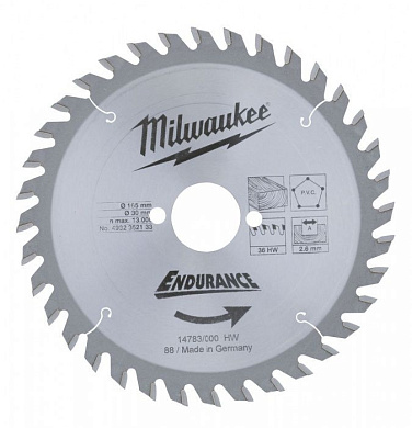 Диск пильный по дереву 165х30х2,6 мм., 36Z Milwaukee 4932352133