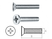 Винт потай. головка, цинк, DIN 965 не полн. резьба Starfix