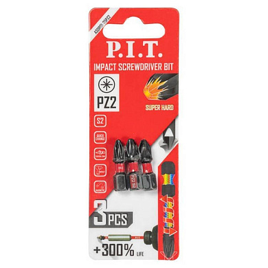 Бита ударная PZ2x25 мм 3 шт в уп. PIT ASDR01-25PZ2