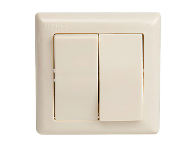 Выключатель 2-клав., скрытый пруж. зажим, кремовый DARIA Mutlusan 2120 402 0102
