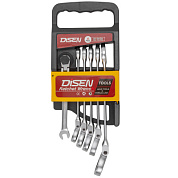 Набор ключей трещоточных с шарниром 8-17 мм, 6 пр. DISEN DSH1505F