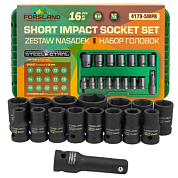 Набор головок ударных 8-27 мм 1/2'' 6-гр 16 пр Forsland Forsland-4179-5MPB