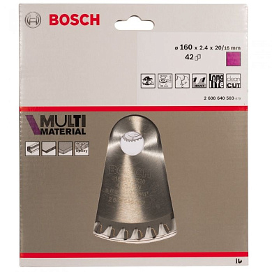 Пильный диск Multi Material 160х20/16 мм Z42 BOSCH 2608640503