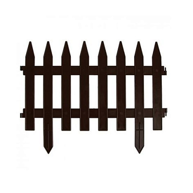 Забор декоративный "GOTIKA" №3, длина общ. 3,10 м, выс. 0,35 м, шоколад, компл. 7 шт. Гарденпласт 50412