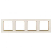 Стокгольм Рамка 4-местная белая с линией цвета шампань EKF PROxima EAM-G-303-20