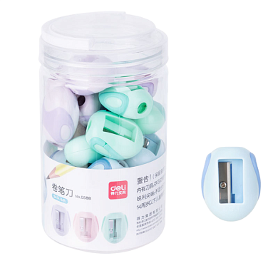 Точилка "Deli 0588", 1 отверстие, ассорти