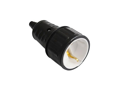 Розетка 1-ая переносная (с/з, 16А, 250В) черная, Bylectrica Р16-360