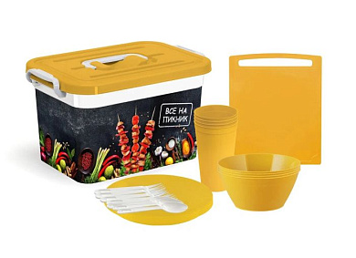Набор пластиковой посуды 22 пр. 6,5 л "Все на пикник" Полимербыт 4381911