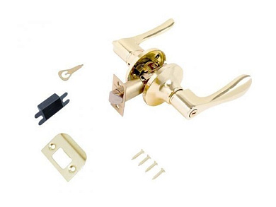 Защелка врезная межкомнатная 8531 BK PB золото фикс СТАНДАРТ УЗК 13404