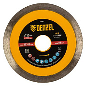 Диск алмазный отрезной 115 х 22,2 мм, сплошной, супертонкий, горячий пресс, мокрое резание Denzel 73043