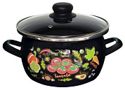 Кастрюля 5,0л (сфера) "Черри" Сантэкс 1-2450112(Черн)(Черр)
