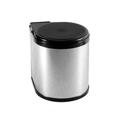 Мусорный контейнер (14LT) с откидной крышкой, хром/черный AKS 17292