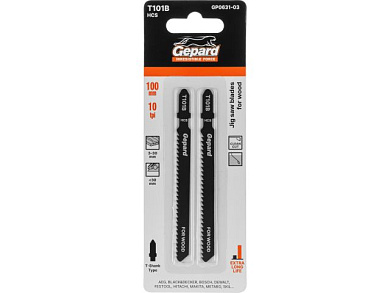 Пилка лобз. по дереву T101B, 2 шт., пропил прямой, тонкий, аккуратный и чистый рез GEPARD GP0631-03