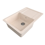 Мойка каменная, прямоугольная одночашевая, GS-15, 640*505мм, беж, врезная, Gamma Stone 113130