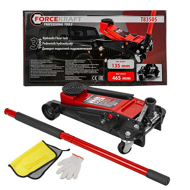 Домкрат подкатной гидравлический 3 т, 135-465 мм ForceKraft FK-T83505