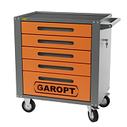Тележка инструментальная 5 ящиков ОРАНЖЕВАЯ серия "Standart" Garopt GTS5