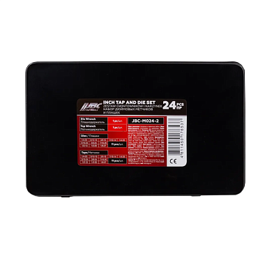 Набор метчиков и плашек дюймовый 24 пр 1/4, 5/16, 3/8, 7/16, 1/2 JBC JBC-M024-2