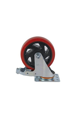 Колесо поворотное усиленное полиуретан SCBM 55 125 мм с тормозом TOR 1027250
