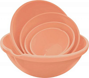 Набор мисок HELSINKI 5 шт (5л, 3л, 2л, 1л, 0,5л) персиковая карамель Пластик Репаблик PT127713040