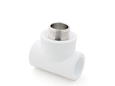 Тройник ПП комб. нар. 32х1", бел. РосТурПласт 10757