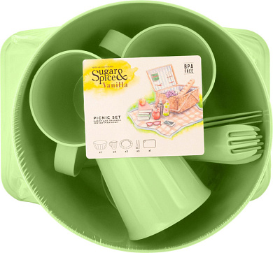 Набор для пикника Sugar&Spice Vanilla на 3 персон 14 пр Пластик Репаблик SE181612050