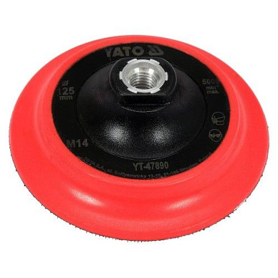 Насадка резиновая шлифовальная 125 мм М14 с липучкой Yato YT-47890