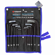 Набор ключей Г-образных HEX(6-гр) 10 пр. 6-22 мм Forsage F-5107