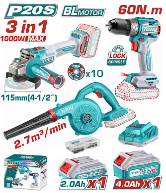 Набор аккумуляторного инструмента TOTAL TOSLI241192