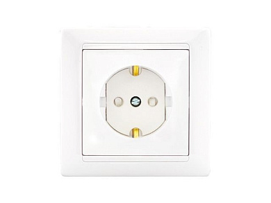 Розетка 1-ая (скрытая, с/з, з/ш) белая, Стиль, Bylectrica РС16-317