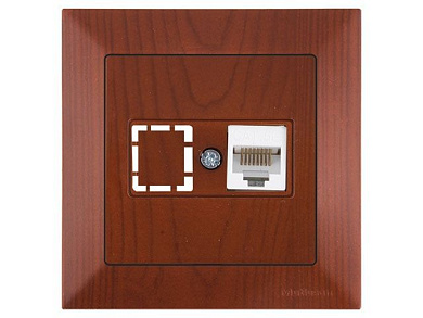 Розетка компьютерная 1xRJ45, Cat5e, скрытая, вишня, DARIA, , RJ 45, 8-pin, соединения типа 568A или 568B, Mutlusan 21201360156