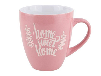 Кружка керамическая, 400 мл, Любимый дом, розовая, PERFECTO LINEA 30-388603