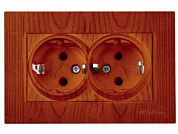 Розетка 2-ая, скрытая,с/з, вишня, RITA, 16 A, 250 V, IP 20, Mutlusan 22202020256