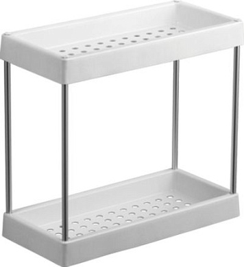 Полка в ванную, пластик + алюминий, белый Ledeme L361-2