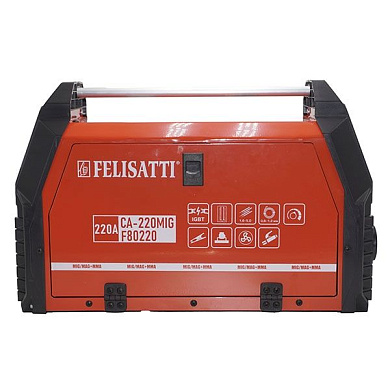 Сварочный аппарат инверторный, 20-220А,потр. 55,7 А /6100 Вт, ММА 20,8-27,2 В, 0,8-1,2 мм Felisatti СА-220MIG Felisatti(822.5.1.00)
