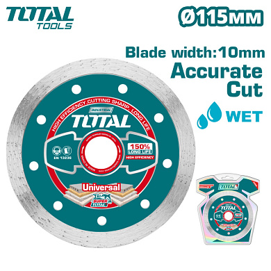 Диск алмазный 115х10,0х22,2 мм TOTAL TAC2121151