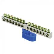 Шина "0" N (6x9мм) 14 отв, цинк синий угловой изолятор EKF PROxima sn1-63-14-1