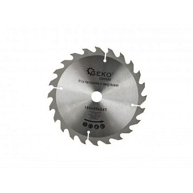 Диск пильный с напаянными зубцами из твердых сплавов 185х20х24T GEKO G00090