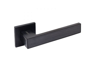 Ручка дверная АЛЛЮР АРТ "ЛАНА" BL матовый черный/темно-серое дерево, 8615TSD ЗАЩИТ.ПЛЕНКА УЗК 13807
