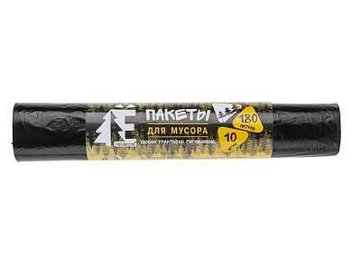 Мешки для мусора, 180 л, 10 шт, "Е-", черные, 86х105 см/20мм РОМАШКА ЕЛР-ВР-180-10/35/Ч