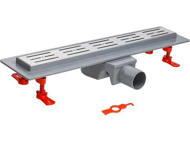 Сливной трап горизонтальный D 50, реш. нерж., сухой затвор, 65х500мм, AV Engineering AVE5016550