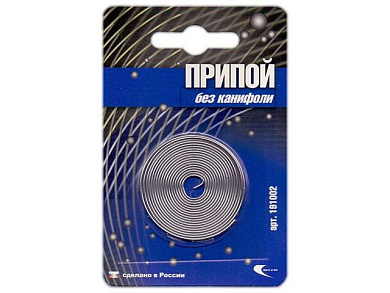 Припой ПОС 61 проволока, спираль ф1 мм в блистере, без канифоли, Векта 191002