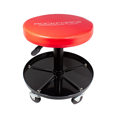 Стул автослесаря вращающийся регулируемый на колесах, 425-540 мм, диаметр 300 мм RockForce RF-TR6201C
