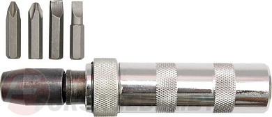 Отвёртка ударная + 4 биты Vorel 65120