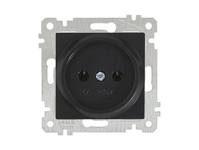 Розетка 1-ая, скрытая, без рамки, б/з, черная, RITA, 10 A, 250 V, IP 20, Mutlusan 22006010284