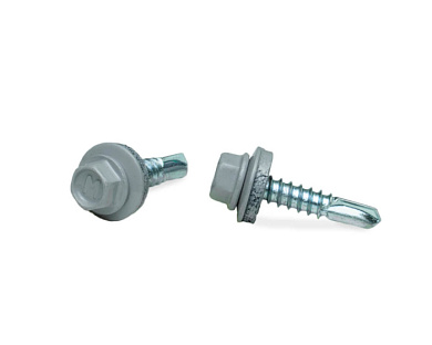 Саморез кровельный SRW-R, 5,5х25 сверло РТ3, RAL 7004, серый, 250 шт ЕКТ V023067